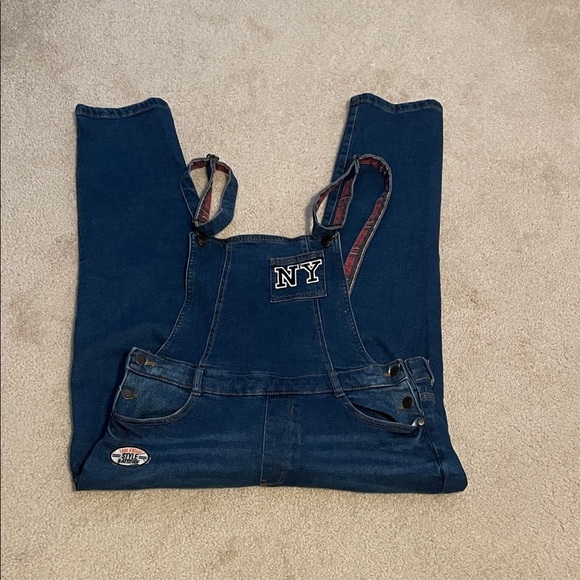 Bershka Blue Denim Overalls - Picture 1 of 4